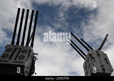 Radio-elektronische Kriegsführung, WB. Drohnenschutzsysteme Stockfoto