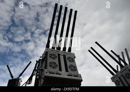 Radio-elektronische Kriegsführung, WB. Drohnenschutzsysteme Stockfoto