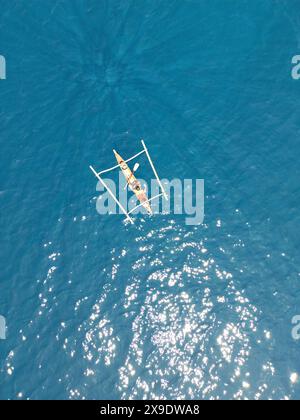 Indonesien Alor - Blick auf die Drohne Pura Island Sea Nomads - Bajau - Angeln Stockfoto