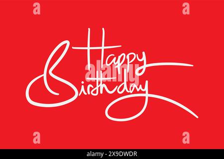 Happy Birthday Kalligraphie Letter Style. Stock Vektor