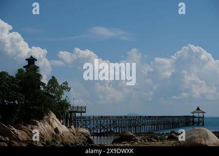 Batam Indonesia - Jetty am Nongsa Beach Stockfoto