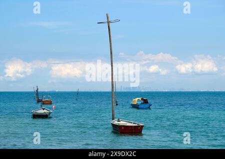 Indonesia Batam - Sambau Nongsa Beach Aussichtspunkt zur Straße von Singapur Stockfoto