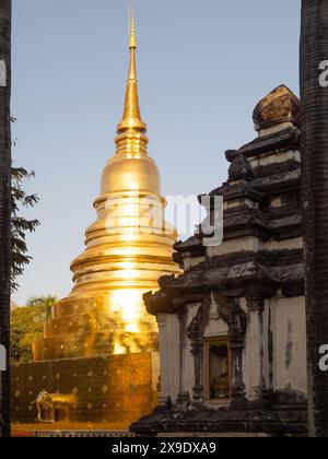 Chiang Mai, Thailand. 10. JANUAR 2023: Wat Phra Singh oder war Phra Sing, der wichtigste Tempel im Zentrum der Altstadt von Chiang Mai. Ort von Phra Singh Stockfoto