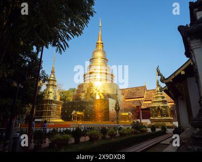 Chiang Mai, Thailand. 10. JANUAR 2023: Wat Phra Singh oder war Phra Sing, der wichtigste Tempel im Zentrum der Altstadt von Chiang Mai. Ort von Phra Singh Stockfoto