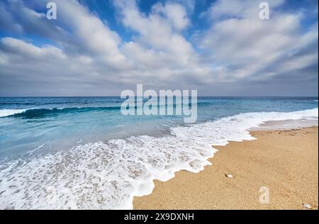 Agios Ioannis Strand an der Westküste der Insel Lefkada an der ionischen Küste Griechenlands Stockfoto