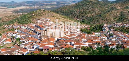 Panoramablick auf die Stadt Feria in Badajoz, Extremadura, Spa Stockfoto