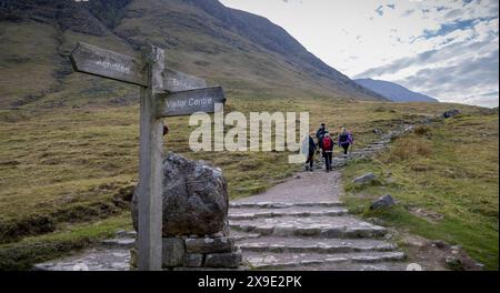 Spaziergänger auf dem Ben Nevis Fußweg, Schottland, Großbritannien, Europa. Stockfoto