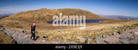 Spaziergänger auf dem Ben Nevis Fußweg, Schottland, Großbritannien, Europa. Stockfoto