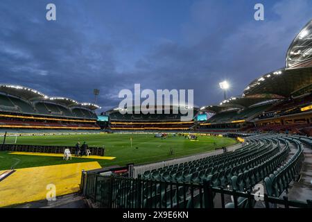 Adelaide, Australien. 31. Mai 2024. Adelaide, Australien, 31. Mai 2024: Ein Blick ins Innere des Stadions vor dem internationalen Freundschaftsspiel zwischen Australien und China PR im Adelaide Oval in Adelaide, Australien. (NOE Llamas/SPP) Credit: SPP Sport Press Photo. /Alamy Live News Stockfoto