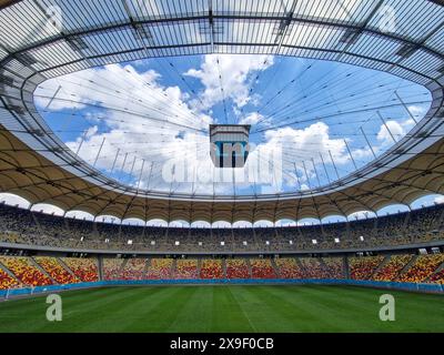 Bukarest, Rumänien - 23. Mai 2024: Leeres Nationalarena Stadion in Bukarest. Stockfoto