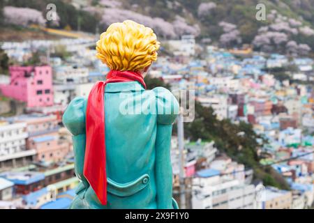 Die Statue des kleinen Prinzen im Kulturdorf Gamcheon, Busan, Südkorea Stockfoto