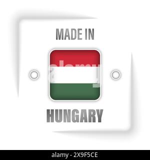 Hergestellt in Ungarn Grafik und Label. Element der Wirkung für die Verwendung, die Sie daraus machen möchten. Stock Vektor