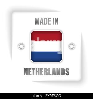 Made in Netherlands Grafik und Label. Element der Wirkung für die Verwendung, die Sie daraus machen möchten. Stock Vektor