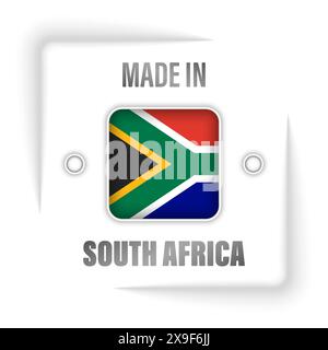 Hergestellt in Südafrika Grafik und Label. Element der Wirkung für die Verwendung, die Sie daraus machen möchten. Stock Vektor