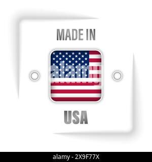 Made in USA Grafik und Label. Element der Wirkung für die Verwendung, die Sie daraus machen möchten. Stock Vektor