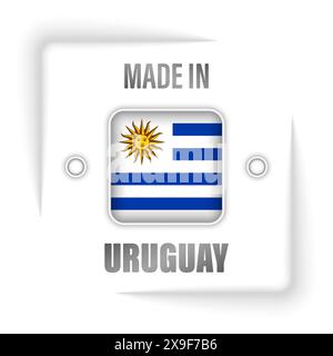 Hergestellt in Uruguay Grafik und Label. Element der Wirkung für die Verwendung, die Sie daraus machen möchten. Stock Vektor