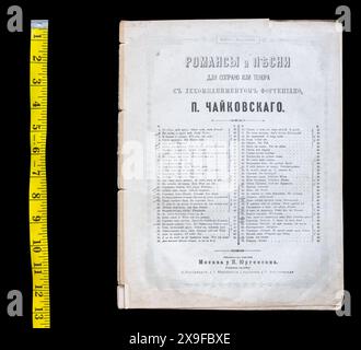 Vintage-Noten Pjotr Iljitsch Tschaikowski Opus 60, des Russischen Reiches, 1886. Stockfoto