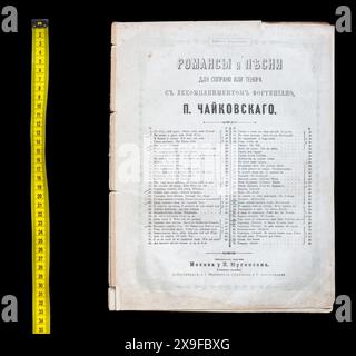 Vintage-Noten Pjotr Iljitsch Tschaikowski Opus 60, des Russischen Reiches, 1886. Stockfoto