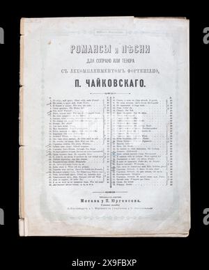 Vintage-Noten Pjotr Iljitsch Tschaikowski Opus 60, des Russischen Reiches, 1886. Stockfoto