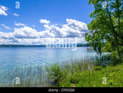 Blick auf den Starnberger See bei Bernried, Bayern, Deutschland, Europa Blick auf den Starnberger See bei Bernried, Bayern, Deutschland, Europa *** VI Stockfoto