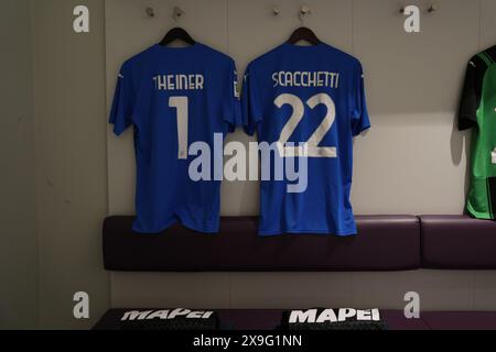 Florenz, Italien. 31. Mai 2024. Umkleideraum von Sassuolo während des Finales der italienischen Fußballmeisterschaft Primavera Tim Cup 2023/2024 zwischen Sassuolo und Roma im Viola Park, Firenze, Norditalien, Freitag, 31. Mai 2024. Sport - Fußball - (Foto Massimo Paolone/LaPresse) Credit: LaPresse/Alamy Live News Stockfoto