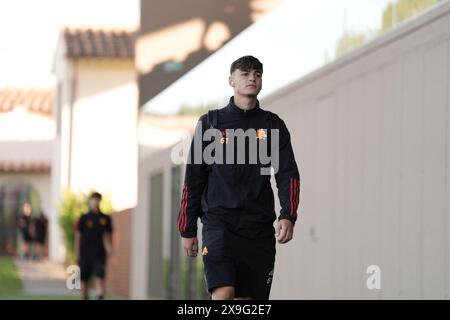 Florenz, Italien. 31. Mai 2024. Die Ankunft der Roma-Spieler während des Finales der italienischen Fußballmeisterschaft Primavera Tim Cup 2023/2024 zwischen Sassuolo und Roma im Viola Park, Firenze, Norditalien, Freitag, 31. Mai 2024. Sport - Fußball - (Foto Massimo Paolone/LaPresse) Credit: LaPresse/Alamy Live News Stockfoto