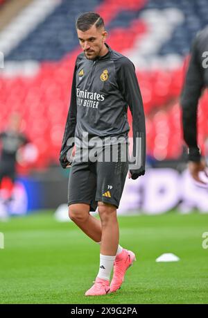 London, Großbritannien. 31. Mai 2024. Dani Ceballos (19) von Real Madrid, das während des letzten Trainings vor dem Finale der UEFA Champions League 2024 zwischen Borussia Dortmund und Real Madrid in Wembley in London zu sehen war. (Foto: Gonzales Photo/Alamy Live News Stockfoto