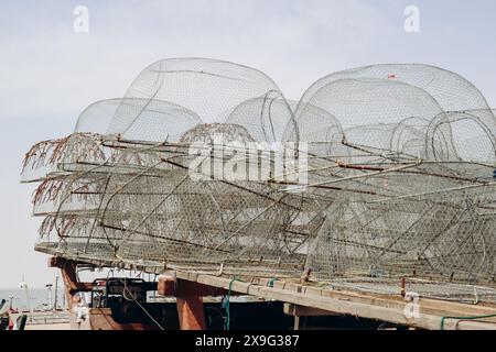 Doha, Katar - 1. Mai 2024: Al-Khor-Fischereihafen im Norden Katars Stockfoto