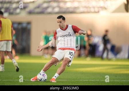Florenz, Italien. 31. Mai 2024. Das Aufwärmen der Roma während der italienischen Fußballmeisterschaft Primavera Tim Cup 2023/2024 zwischen Sassuolo und Roma im Viola Park, Firenze, Norditalien, Freitag, 31. Mai 2024. Sport - Fußball - (Foto Massimo Paolone/LaPresse) Credit: LaPresse/Alamy Live News Stockfoto