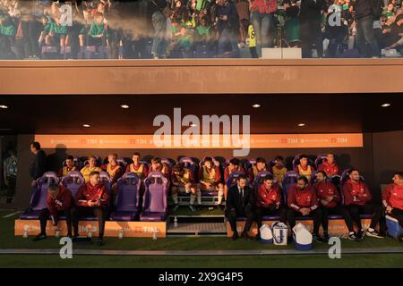 Florenz, Italien. 31. Mai 2024. Die Bank der Roma während der italienischen Fußball-Meisterschaft Primavera Tim Cup 2023/2024 Finale zwischen Sassuolo und Roma im Viola Park, Firenze Norditalien, Freitag, 31. Mai 2024. Sport - Fußball - (Foto Massimo Paolone/LaPresse) Credit: LaPresse/Alamy Live News Stockfoto