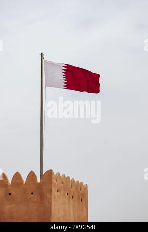 Al Zubara Fort, eine historische katarische Militärfestung, die 1938 unter der Aufsicht von Scheich Abdullah bin Jassim Al Thani erbaut wurde Stockfoto