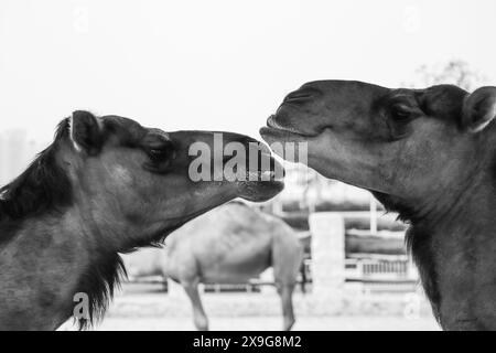 Kamele in Doha in der Gegend von Souq Waqif Stockfoto