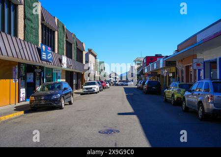 Hauptstraße in Ketchikan, Alaska Stockfoto