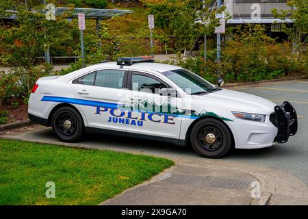 Juneau Polizeiauto parkte in Downtown Juneau, Alaska, USA Stockfoto