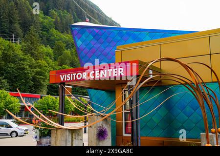 Besucherzentrum im Kreuzfahrtterminal von Juneau, der Hauptstadt von Alaska, USA Stockfoto