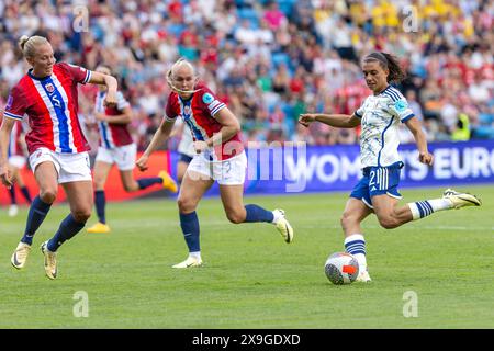 Oslo, Norwegen 31 Mai 2024 Valentina Bergam aus Italien im Einsatz während der Qualifikationsrunde der UEFA-Frauen-Europameisterschaft Gruppenspiel A1 zwischen Norwegen und Italienerinnen im Ullevaal-Stadion in Oslo (Norwegen). Credit: Nigel Waldron/Alamy Live News Stockfoto