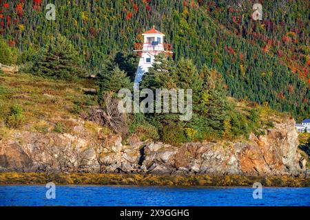 Woody Point Lighthouse - Woody Point, Gros Morne National Park, Neufundland, Kanada Stockfoto