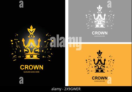 Design mit Illustration des Kronenlogos Stock Vektor