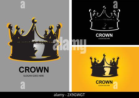 Design mit Illustration des Kronenlogos Stock Vektor