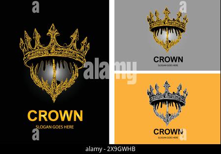 Design mit Illustration des Kronenlogos Stock Vektor