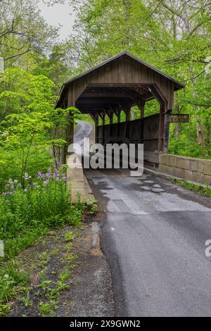 Herns Mill Covered Bridge bei Lewisburg, West Virginia Stockfoto