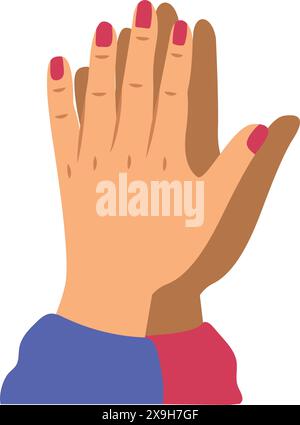 Zwei Hände geben eine hohe fünf Geste Stock Vektor