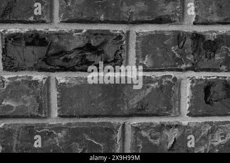 Schwarz und weiß von Ziegelwand mit Muster Stockfoto