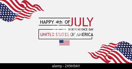 Glücklicher 4. Juli Unabhängigkeitstag Vereinigte Staaten von Amerika Stock Vektor