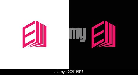 Einzigartiges und modernes E-Book-Logo Stock Vektor