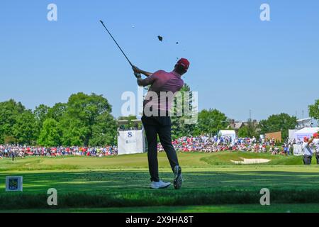 Toronto, Ontario, Kanada. 31. Mai 2024. TAYLOR PENDRITH aus Kanada trifft seinen Abschlag während der zweiten Runde der RBC Canadian Open 2024 im Hamilton Golf and Country Club. Pendrith beendete mit einer 69 (-1) T30. (Kreditbild: © Jeff Vogan/ZUMA Press Wire) NUR REDAKTIONELLE VERWENDUNG! Nicht für kommerzielle ZWECKE! Stockfoto