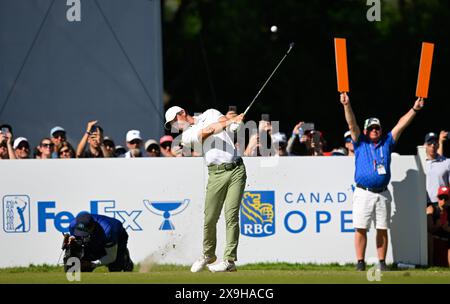 Toronto, Ontario, Kanada. 31. Mai 2024. RORY MCILROY aus Nordirien trifft seinen Abschlag während der zweiten Runde der RBC Canadian Open 2024 im Hamilton Golf and Country Club. McElroy beendete die Runde mit einer 72 (Credit Image: © Jeff Vogan/ZUMA Press Wire) REDAKTIONELLEN VERWENDUNG! Nicht für kommerzielle ZWECKE! Stockfoto