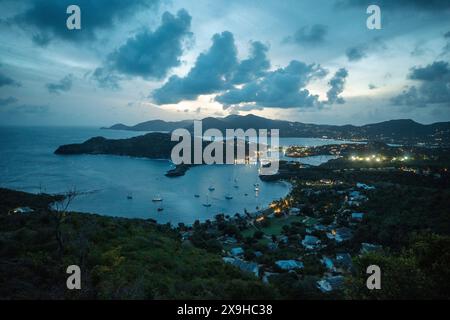 St. John's.. Mai 2024. Dieses Foto, das am 29. Mai 2024 vom Shirley Heights Lookout aufgenommen wurde, zeigt die Freeman's Bay in Antigua und Barbuda. Quelle: Li Muzi/Xinhua/Alamy Live News Stockfoto