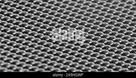 Hintergrund mit Metallstruktur. Makroaufnahme Textur Grunge Hintergrund Metallkette Platte. Tapete mit Metallic-Muster. Metallisch glänzende Textur Stockfoto