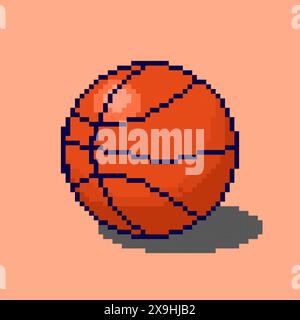 Vektor-Illustration von Basketball mit Pixel Art Design, perfekt für Spielelemente thematische Designs Stock Vektor